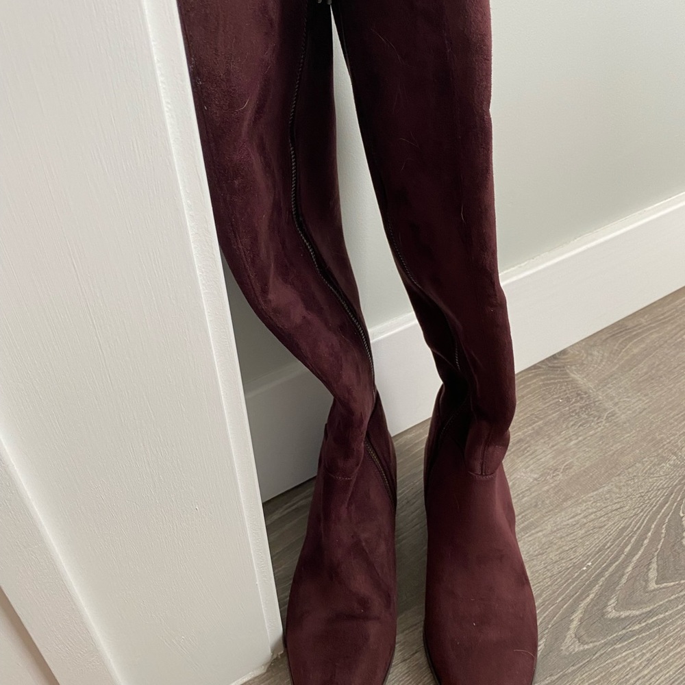 Michael Kors genuine Suede over the knee boots in rich burgundy - Picture 4 of 7